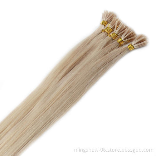 Russian i tip hair extensions silky straight